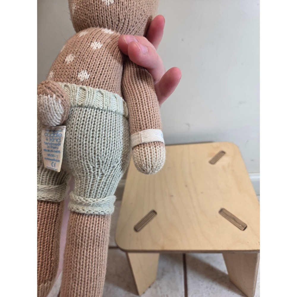 Cuddle + Kind ELLIOT Hand Knit Plush Doll Tan Brown 14 Inch Peru - Picture 6 of 6